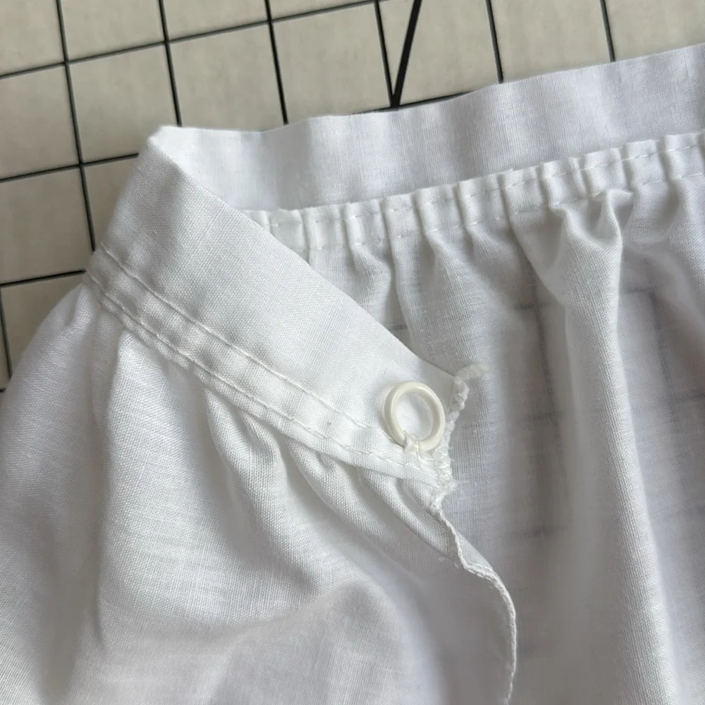 Vintage Sears White Ruffled Curtain Set–2 Pairs with Tiebacks – 48” x 51” Panels